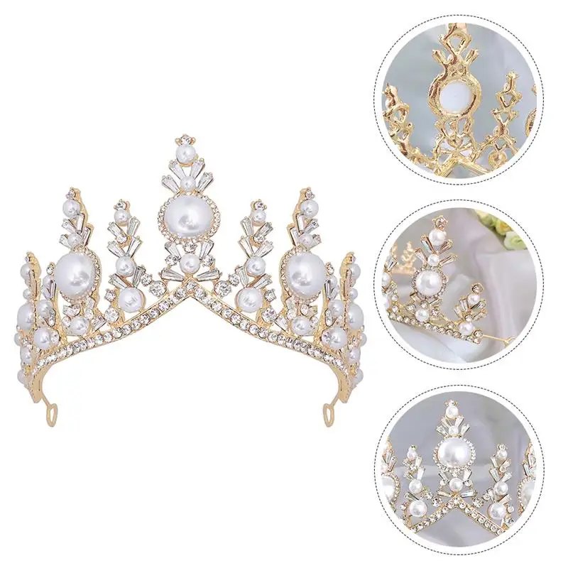 

1pc Delicate Charming Eye-catching Wedding Crown Headdress Bridal Hair Hoop Tiara Crown for Decor