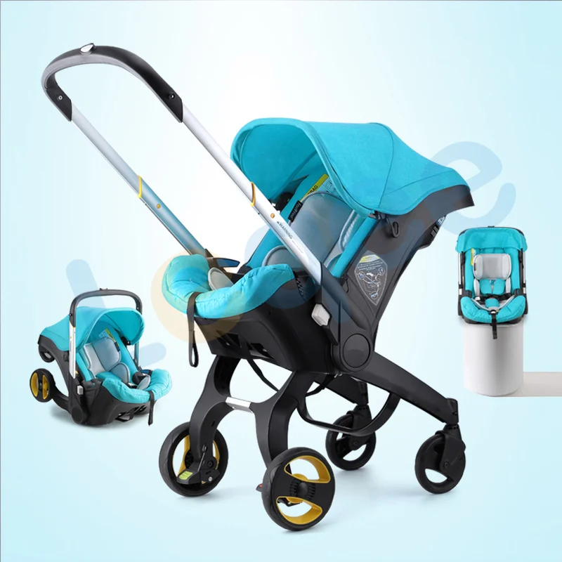 The light blue 3 в 1 детская коляска de bebe 4 в en 1 carseat carriola para bebe детская коляска переносная дорожная детская колыбель - Цвет: The light blue