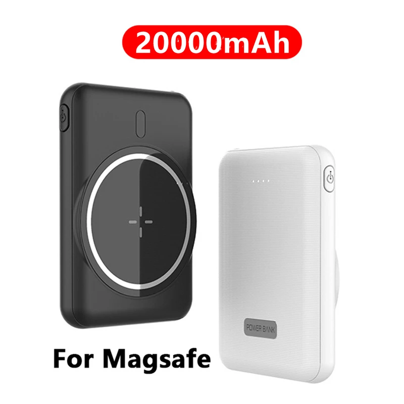 Новинка 2021 Magsafe Беспроводная зарядка Магнитный внешний аккумулятор 20000 мАч для