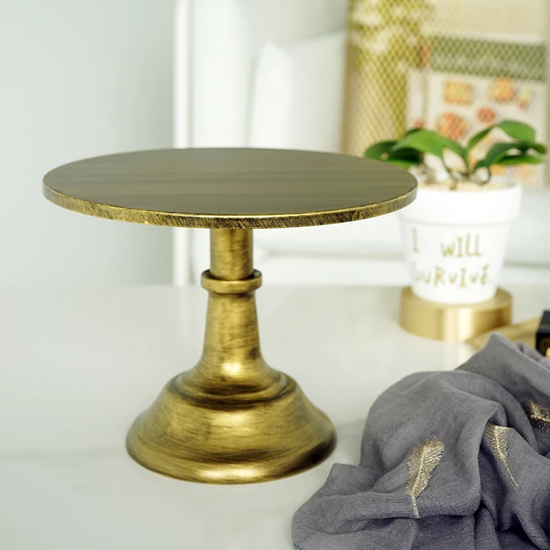 

Vintage Gold Cake Stands High Feet Wedding Birthday Party Cake Cupcake Plates Bakeware Dinnerware Pastries Dessert Tableware
