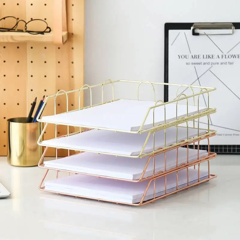 Креативная металлическая корзина для журналов скандинавские INS розовые золотые