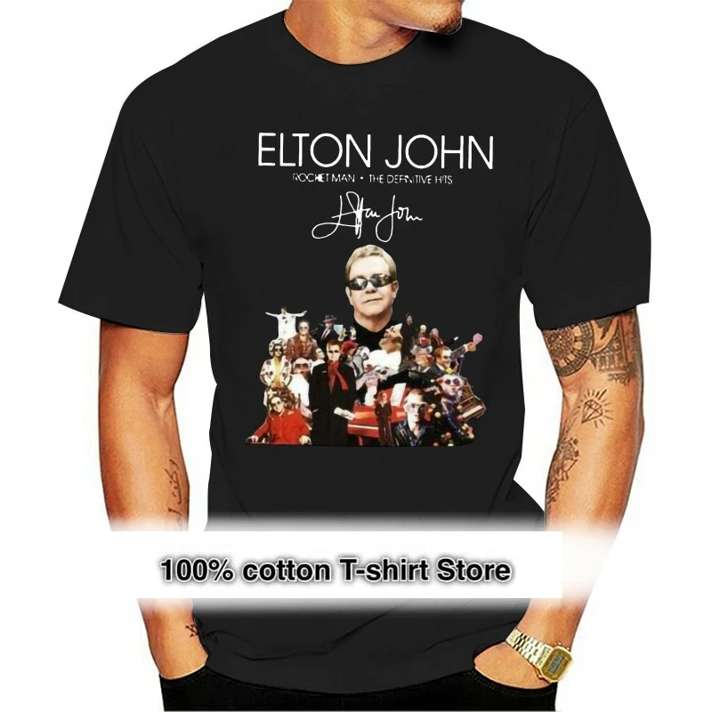 

Elton John Rocket Man: The Definitive Hits Signature T-Shirt 2021 S-5XL
