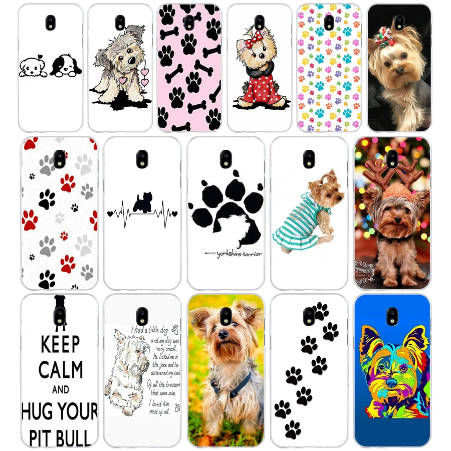 137SD yorkshire terrier dog puppy Soft Silicone Tpu Cover phone Case for Samsung j3 j5 j7 2015 2016 17 j2  prime j6 Plus 2018