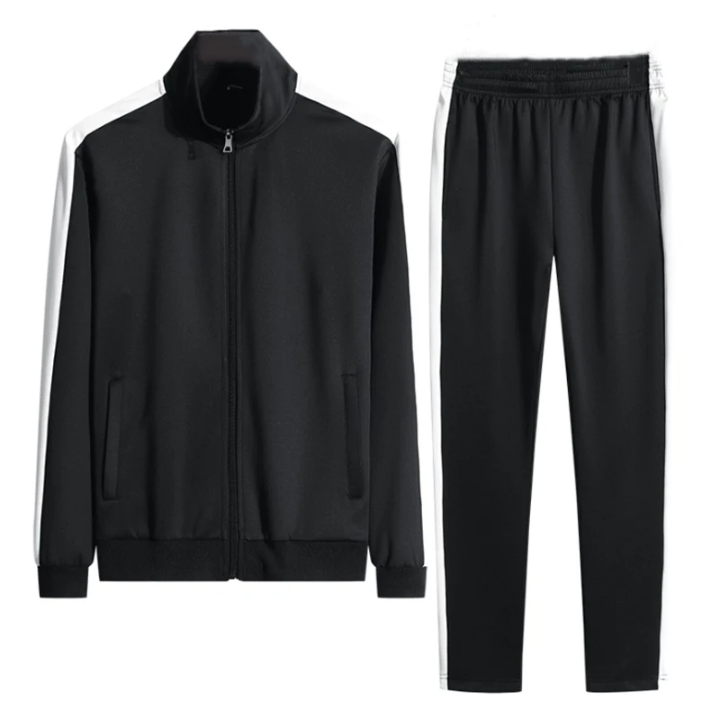 

Tracksuits Men Gyms Jacket + Pants Polyester Sweatshirt Sports 2020 Casual Men's Track Suit Sportswear Fitness suit plus size