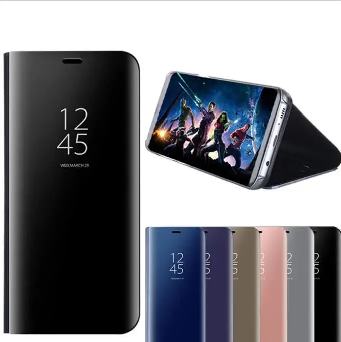 Зеркальный чехол с покрытием для Samsung S21Plus S20Ultra S21FE note20 умный кожаный флип-чехол