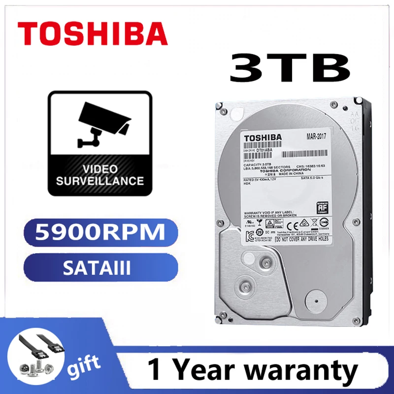 TOSHIBA DVR NVR CCTV 3 ТБ ABA300V жесткий диск для видеонаблюдения 3000 ГБ HDD HD внутренний SATA 5900