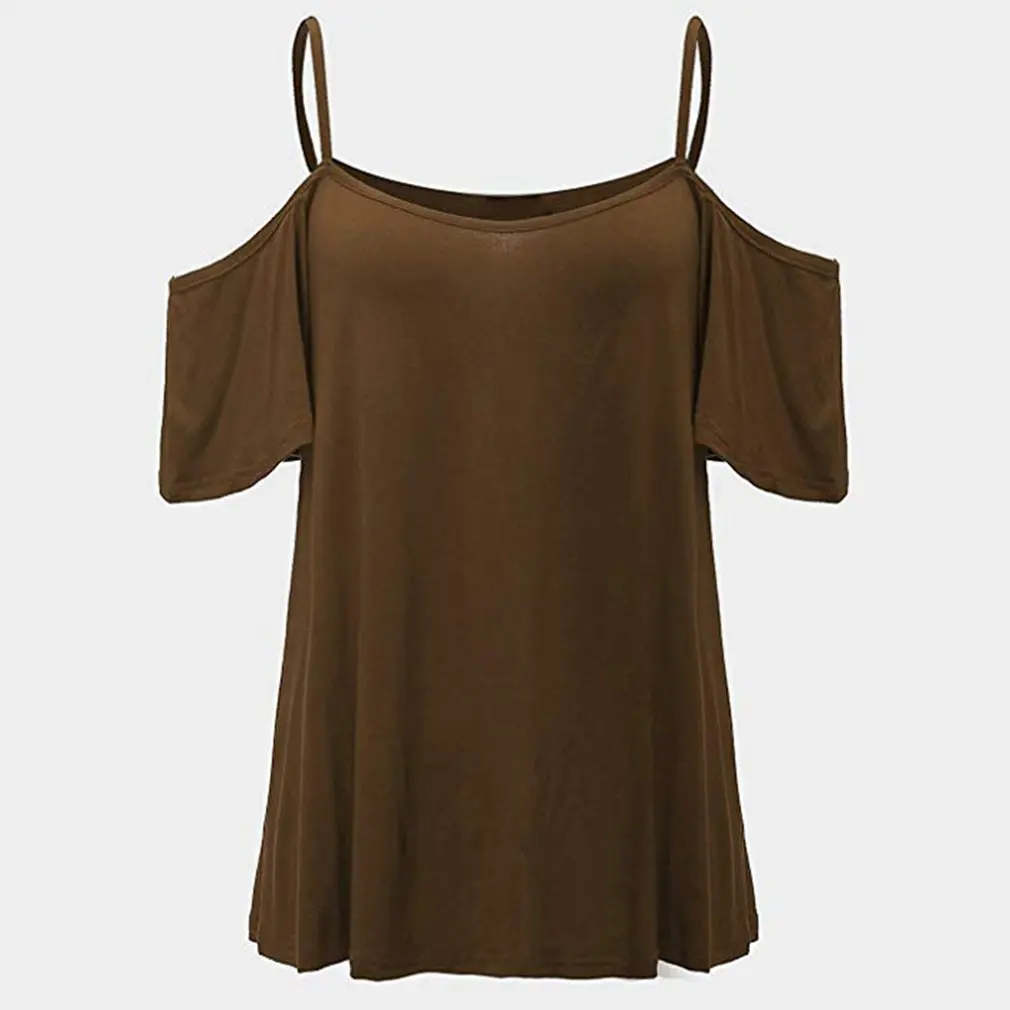 Сексуальная Женская футболка с открытыми плечами и вырезом лодочкой топы
