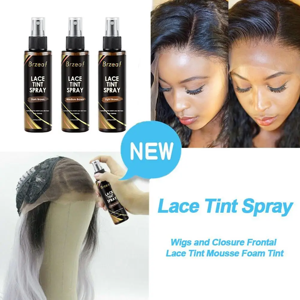 

100ml Lace Tint Spray Lace Wig Adhesive Bond Quality Custom Light Label Glue High Quality Spray Private Lace Wig Color Toup Z8C9