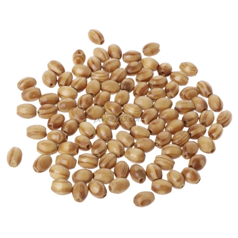 100 шт. бусины из соснового дерева для изготовления браслета ожерелья 8x6mm | Дом и