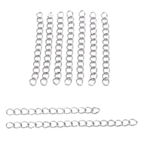 50pcs stainless steel bracelet chains 5 7cm extension tail chain bulk necklace extender chains for diy jewelry making supplies