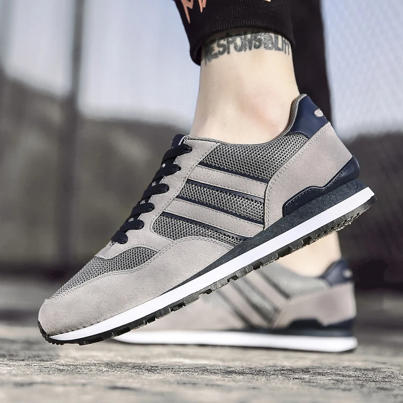 Мужские кроссовки для бега с сеткой мужская спортивная обувь Lac-up легкая удобные
