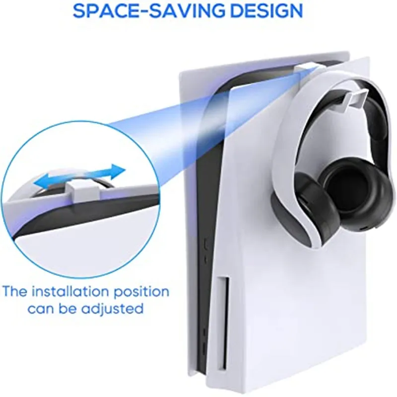 

LIENG Playstation 5 & Playstation 4 Game Console Hanging Bracket Headset Stand Console Handle Side Rack Can Moving for PS5 PS4