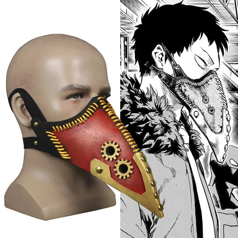 Coshome Boku no My Hero Academia Overhaul Kai Chisaki Cosplay Mask Brown Wigs Latex Beak Shape Halloween Cos Props | Тематическая