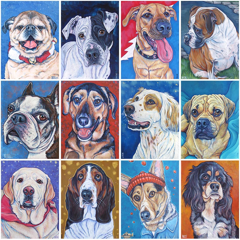 

5D Diamond Embroidery Dog Full Round Square Diamond Painting Animal Full Square Resin Display Picture of Rhinestones Home Gift