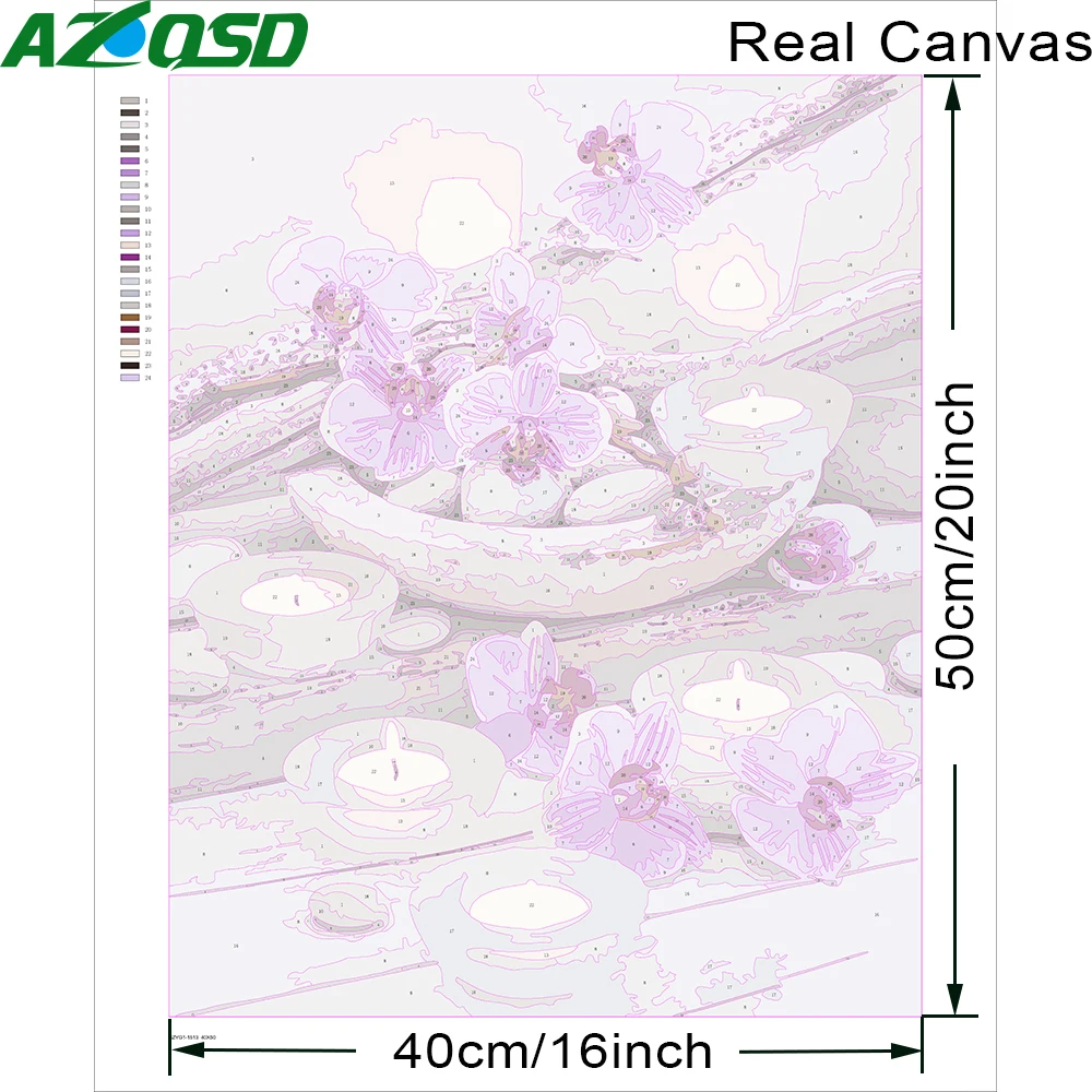 AZQSD краска по номерам Орхидея камень ручная искусственная подарок для