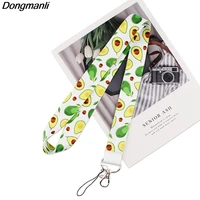 p5706 dongmanli avocado lanyard keychain id card pass gym mobile phone usb badge key ring holder neck straps accessories