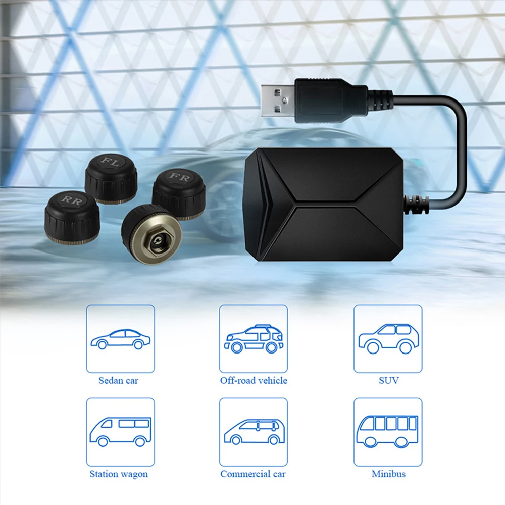 Система контроля давления в шинах Универсальная автомобильная система USB TPMS Android