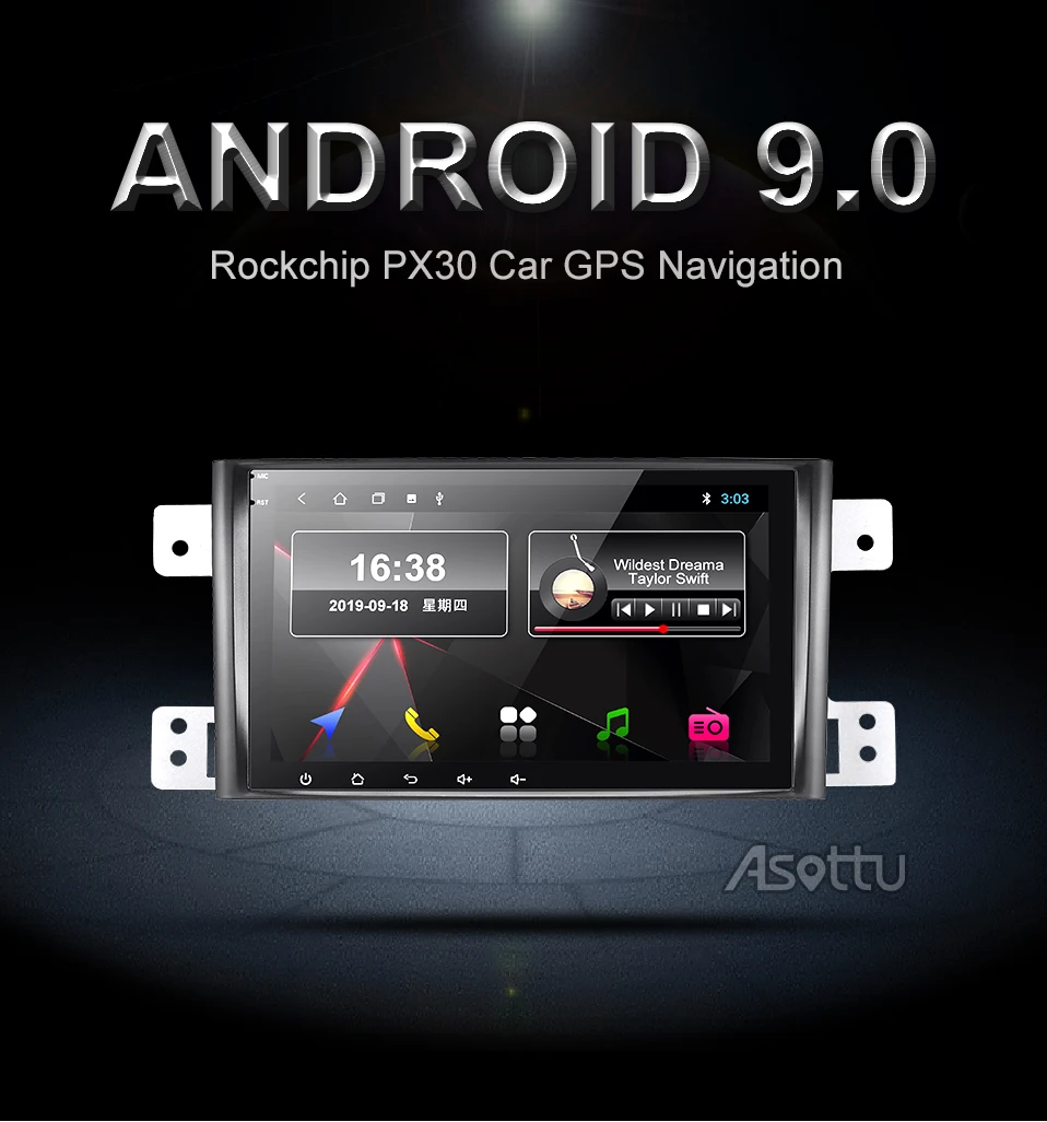 Asottu ips Android 9,0 PX30 автомобильный dvd для Suzuki Grand Vitara 2005-2012 мультимедиа головное устройство gps Радио Стерео gps навигация