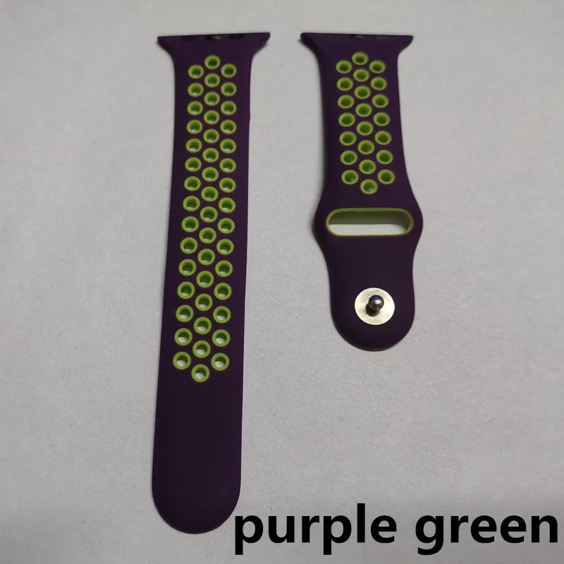 purple green Универсальный ремешок 42/44 мм для умных часов F8 и часов 1-4 поколения часов - Цвет: purple green