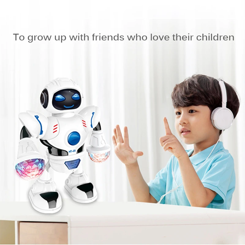 

Smart Space Dazzling Music Robot LED Light Electric Dancing Space Walking Robot Toy Educational Musical Dancing Toys For Boys