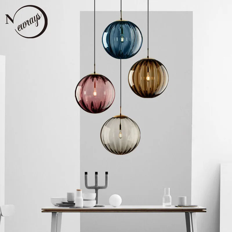 

Nordic Modern Minimalist Pendant Lamp E27 LED Creativity Glass Pendant Lights for Dining Room Bedside Bedroom Study Bar Counter