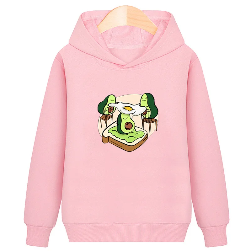 

New Children's Fleece Hoody Sweatshirts Clothing Crewneck Streetwear Autumn Hoodies Avocado Donuts Cartoon Kids Hoodies Clothes