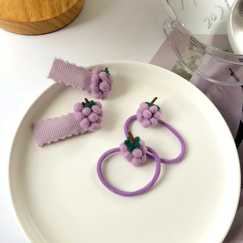 

2021 Fashion Hair Clip Women Girls Elegant Design Purple Grape Hairband Head Band Holder For Ponytail Head Accessory