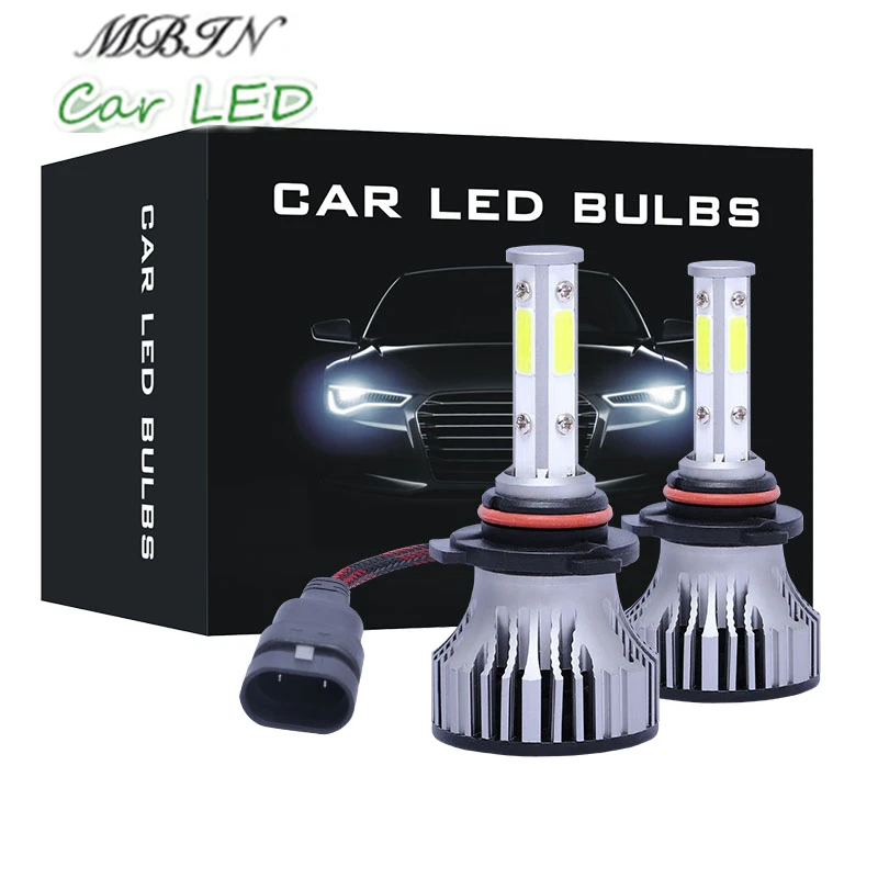 Mx15 4 COB lights car headlight bulb 9005 HB3 led kit 16000LM 72W 6500K driving lamp IP68 waterproof front fog bulb replacement