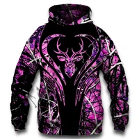 fashion animal deer hunting pink mens sportswear 3d print women hiphop casual hoodie sweatshirt jacket harajuku stil 16