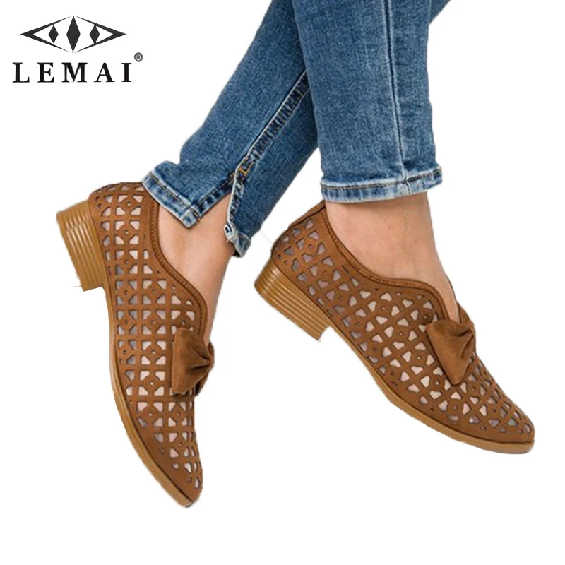 

LEMAI Size 35-43 Low-heel Hollow Women's Pumps Sandals Summer Casual Outdoor Comfortable Shoes New Breathable Sandals loafers