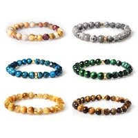 new energy men bracelet bangle natural stone tiger eye yoga jewelry reduce weight irregular beads charm bracelets pulseras