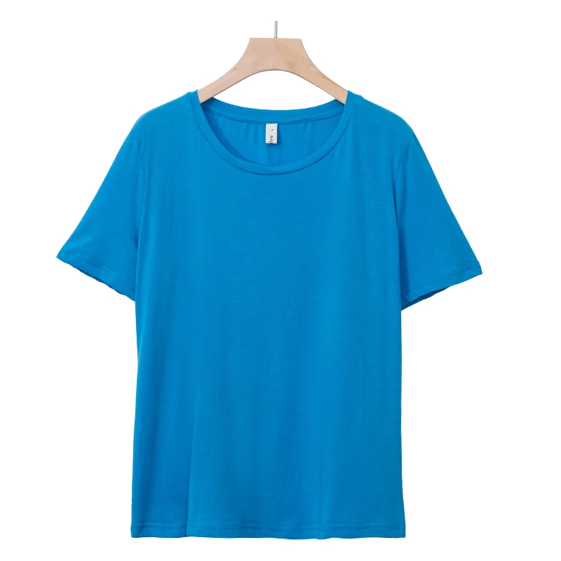 color 37 (1 pc) Летняя женская футболка с круглым вырезом и короткими рукавами для девочек, базовая нательная футболка, 2 шт./3 шт.,, M30146 - Цвет: color 37 (1 pc)