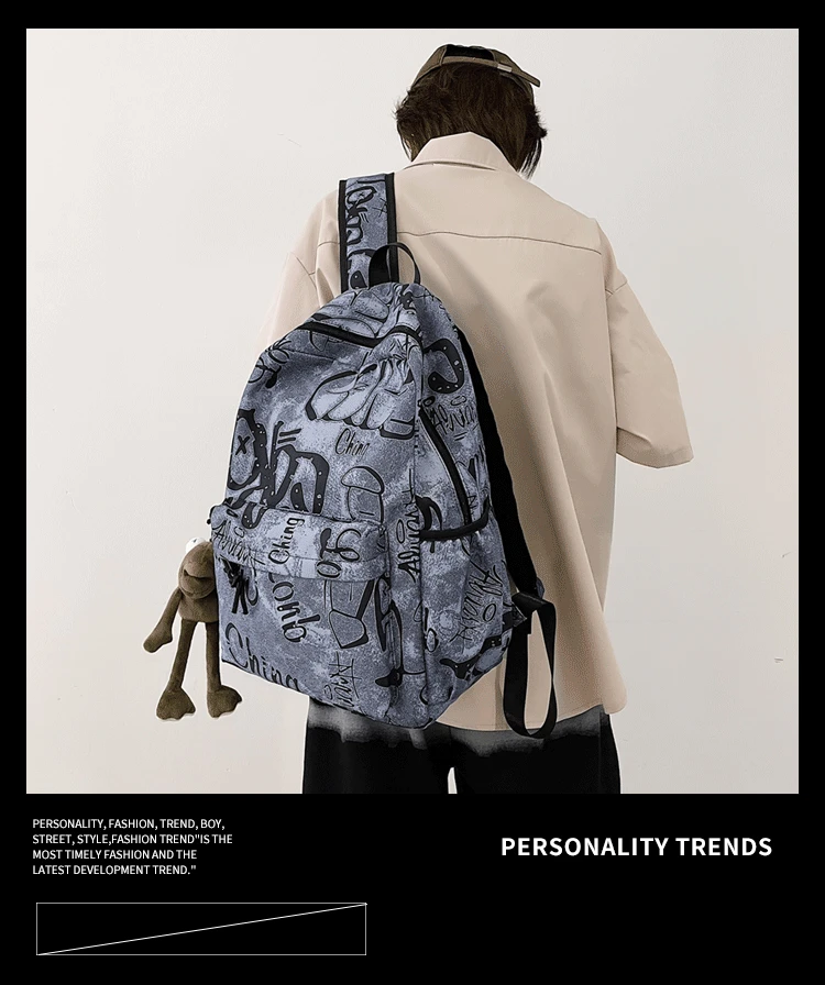 

Schoolbag Student Large Capacity Travel Bag Men's and Women's Computer Backpack Personalized Graffiti Pattern Anime Backpack