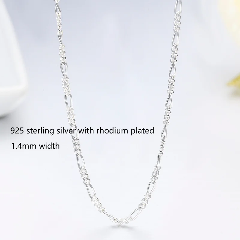 Ожерелье Фигаро из серебра 1 4 пробы 35 80 см 925 мм|chain necklace|necklace womenfigaro chain |