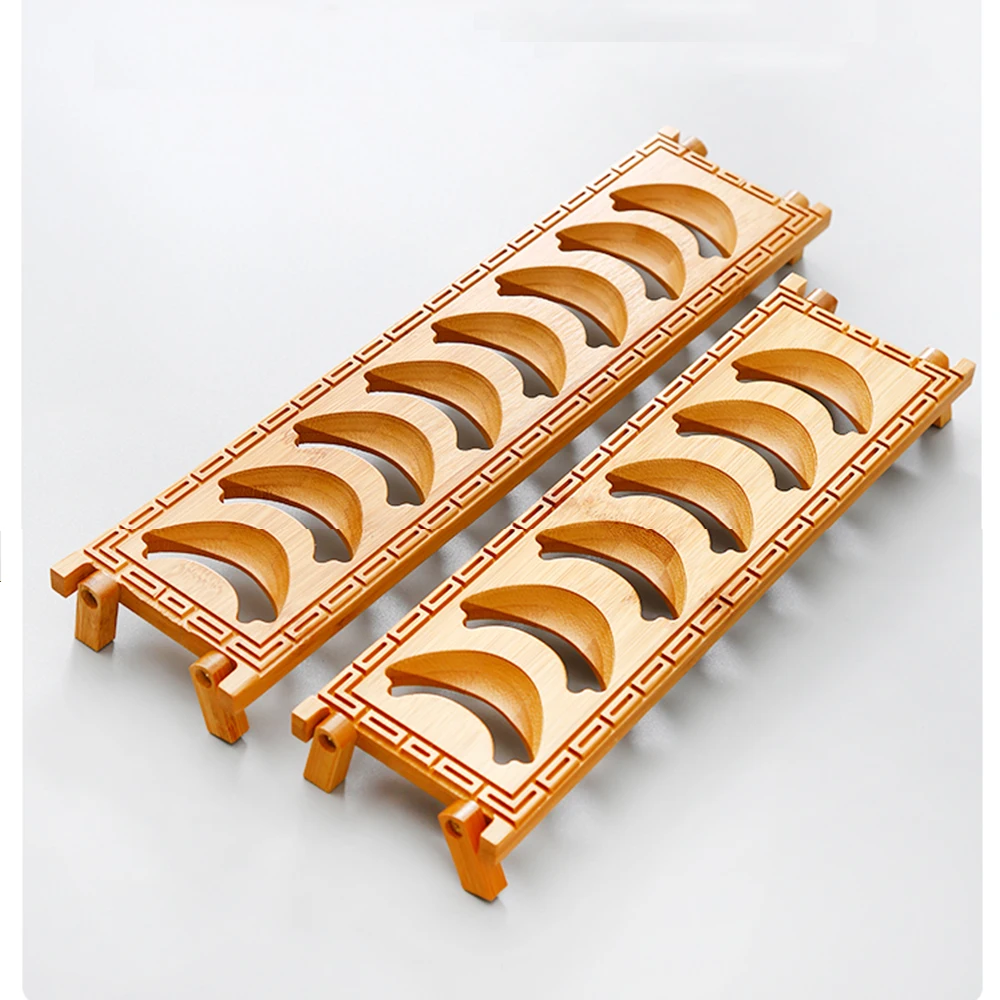 Портативный Бамбуковый дренажный стеллаж для чайных чашек в китайском стиле