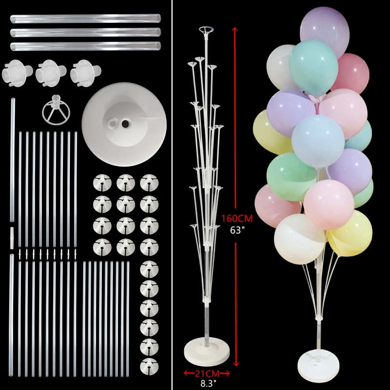 

19 Tube Birhday Balloon Stand Holder Column Confetti Balloons Happy Birthday Ballon Kids Baby Shower Wedding Party Decoration
