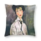 Amedeo Modigliani наволочка Портрет женщины в черном галстуке напольная Подушка Чехол для дивана пользовательская подушка чехол украшение