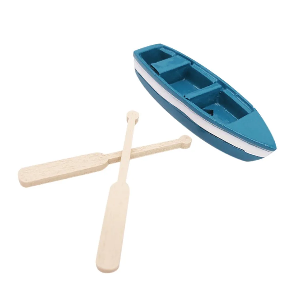 Детские игрушки Изысканный Синий Мини лодка миниатюрный для 1/12 кукольный домик