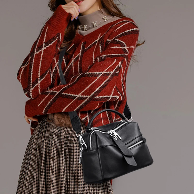 

Genuine Leather Real Fashion Women Bag High Quality Shoulder Bag 2021 Small Women's Cross Body Messenger Bag Crossbody Purse