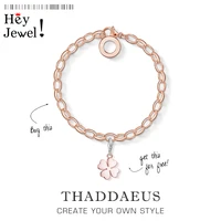 link chain charm clover bracelets2020 rose gold color lucky gift for women 925 sterling silver jewelry fashion acessories