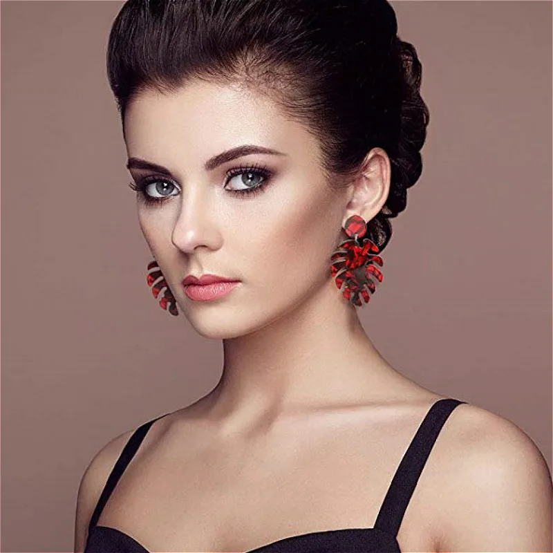 Лидер продаж 2019 висячие серьги в виде листьев Европы и Америки разноцветные