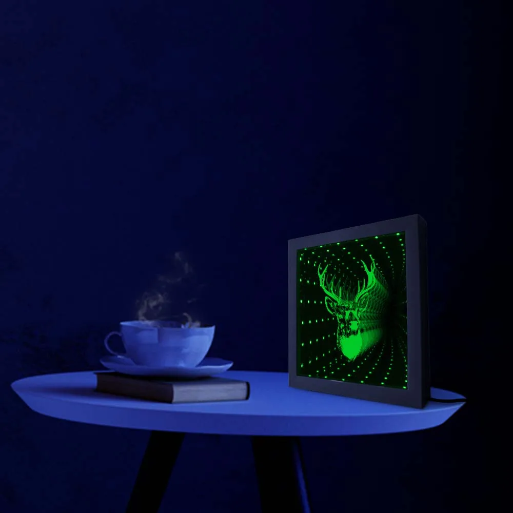 Голова оленя олень рог 3D Оптическая иллюзия значок бесконечности искусственный