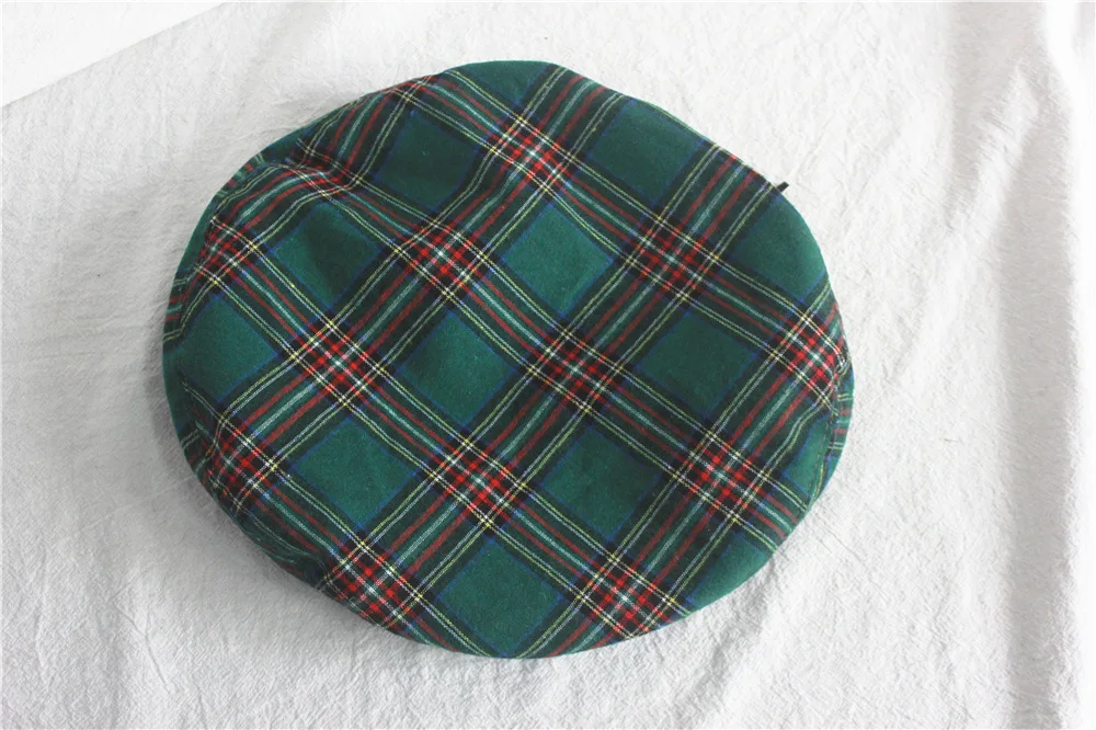 Японский винтажный Рождественский модный клетчатый берет весна-осень тонкая