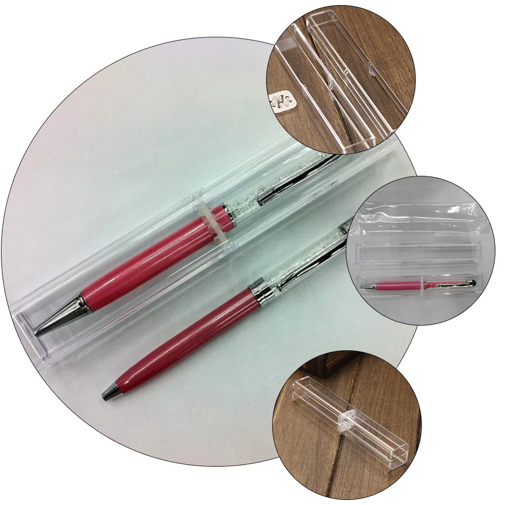 

10Pcs Clear Pen Case Ballpoint Pen Gift Box Pencil Storage Case Pen Box