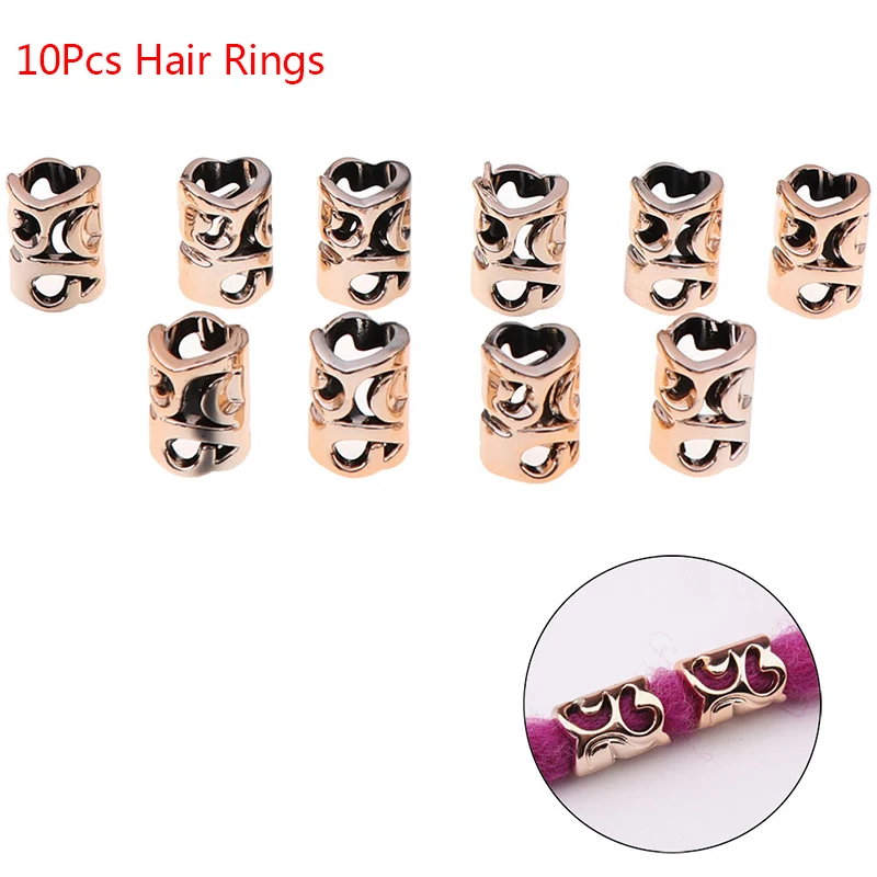 

Зажимы для волос, 10 шт./лот, регулируемые, пластиковые, золотистые, для косичек