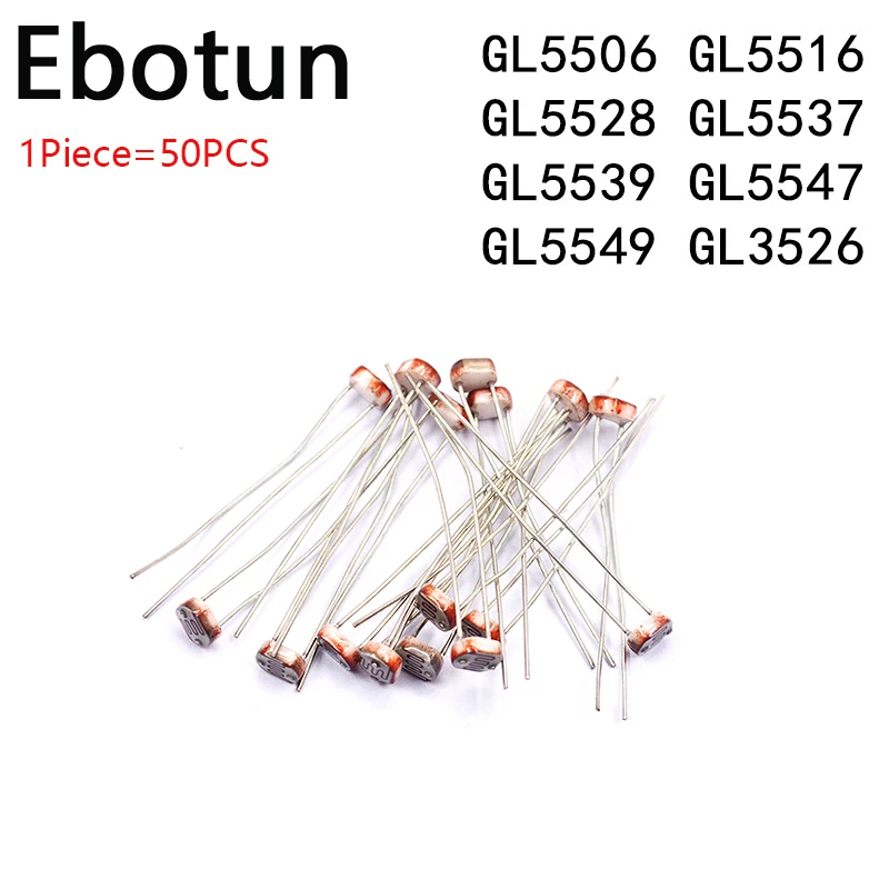 Фоточувствительный резистор GL5506 GL5516 GL5528 GL5537 GL5539 GL5547 GL5549 GL3526 LDR 50 шт./лот - купить по