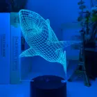 3D иллюзионная лампа в виде животного, Акула, акриловый ночсветильник для детей, декор для рабочей комнаты, ночсветильник для детской спальни, крутой подарок на день рождения