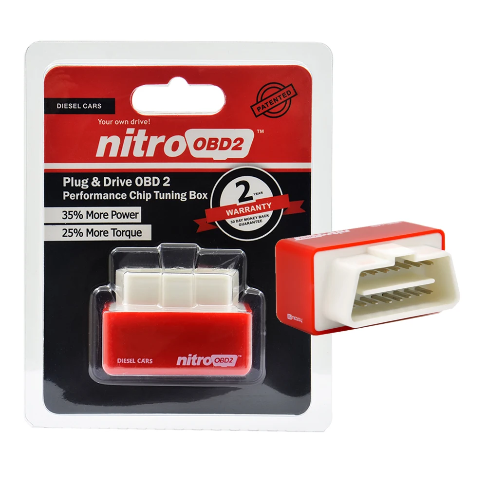 2019 недавно NitroOBD2 дизельный автомобиль чип тюнинг коробка для бензиновых вилка