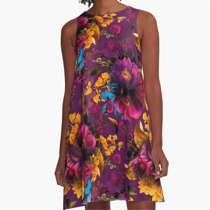 

Fashion Women summer dresse Mountain Guy and Owl Printed A-Line Boho Dress for women harajuku Sexy ladies mini short beach dress