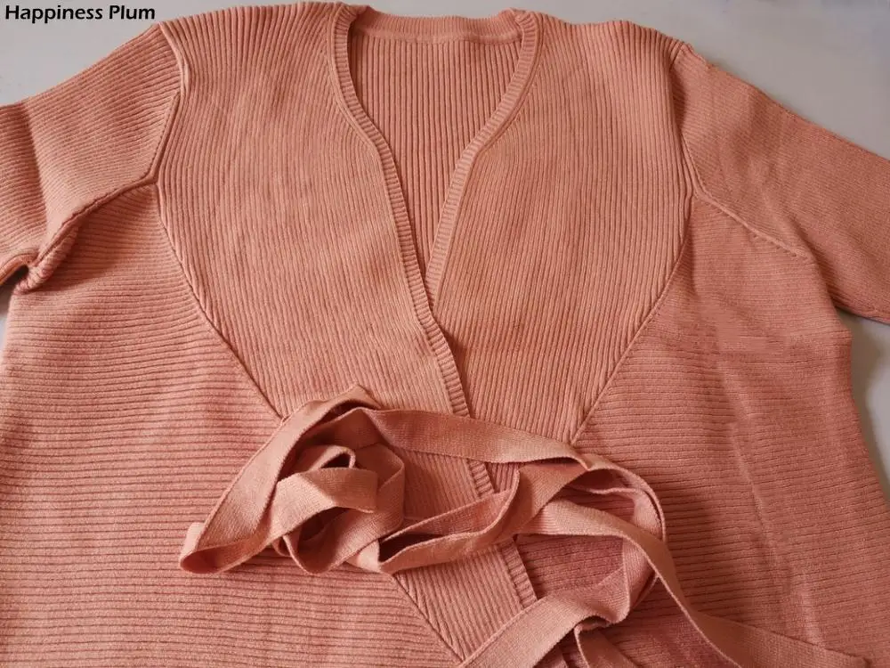 

Autumn Winter Knitted Sweater Women V-neck Slim Pullovers Sweater Ladies Wrap Sweaters Female Casual Sweater Jumper
